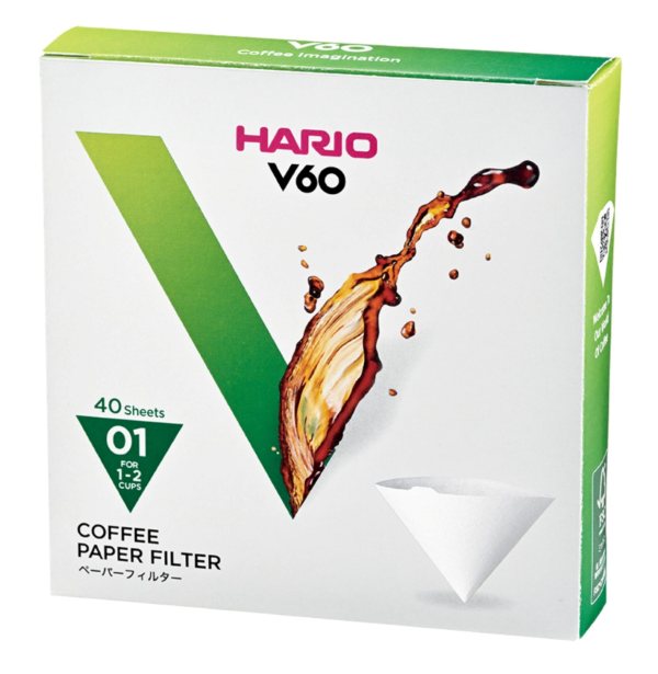 FILTRO DE PAPEL BRANCO HARIO V60 01 40 UN