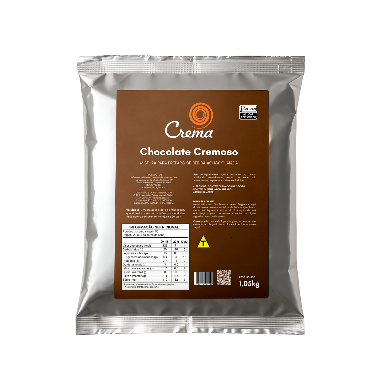 CHOCOLATE QUENTE CREMA PACOTE 1,050KG