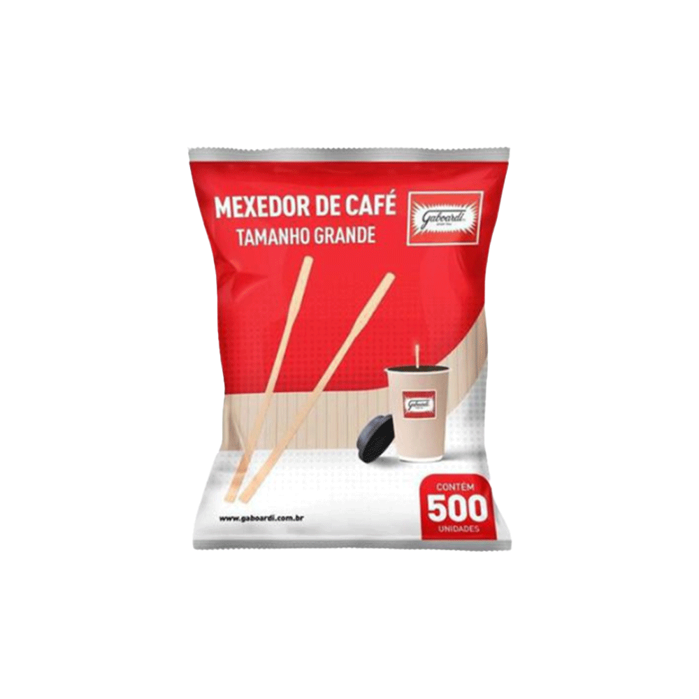 MEXEDOR DE CAFE DE MADEIRA GRANDE 15CM   PCT  COM 500UN