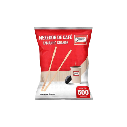 MEXEDOR DE CAFE DE MADEIRA GRANDE 15CM   PCT  COM 500UN