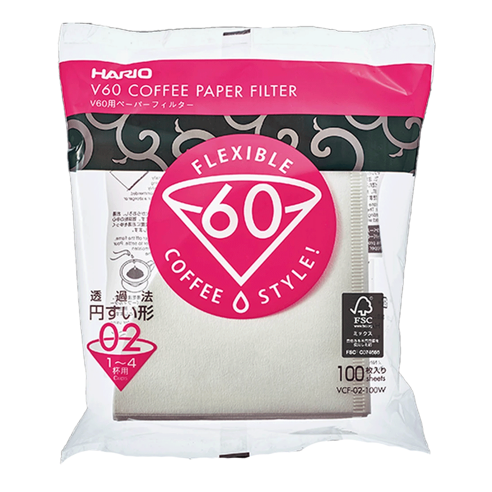 FILTRO DE PAPEL BRANCO HARIO V60 02 100 UN