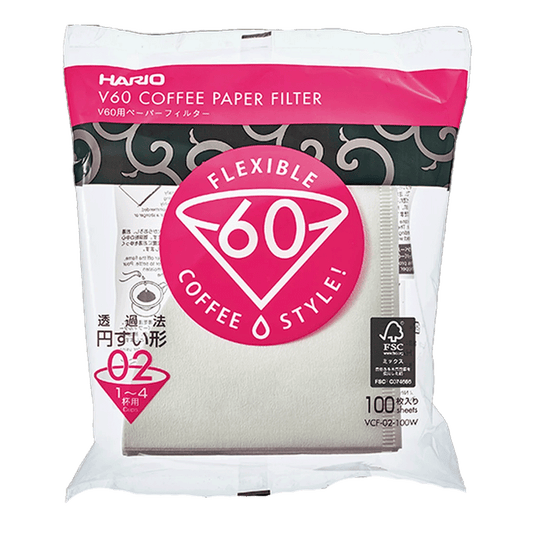 FILTRO DE PAPEL BRANCO HARIO V60 02 100 UN